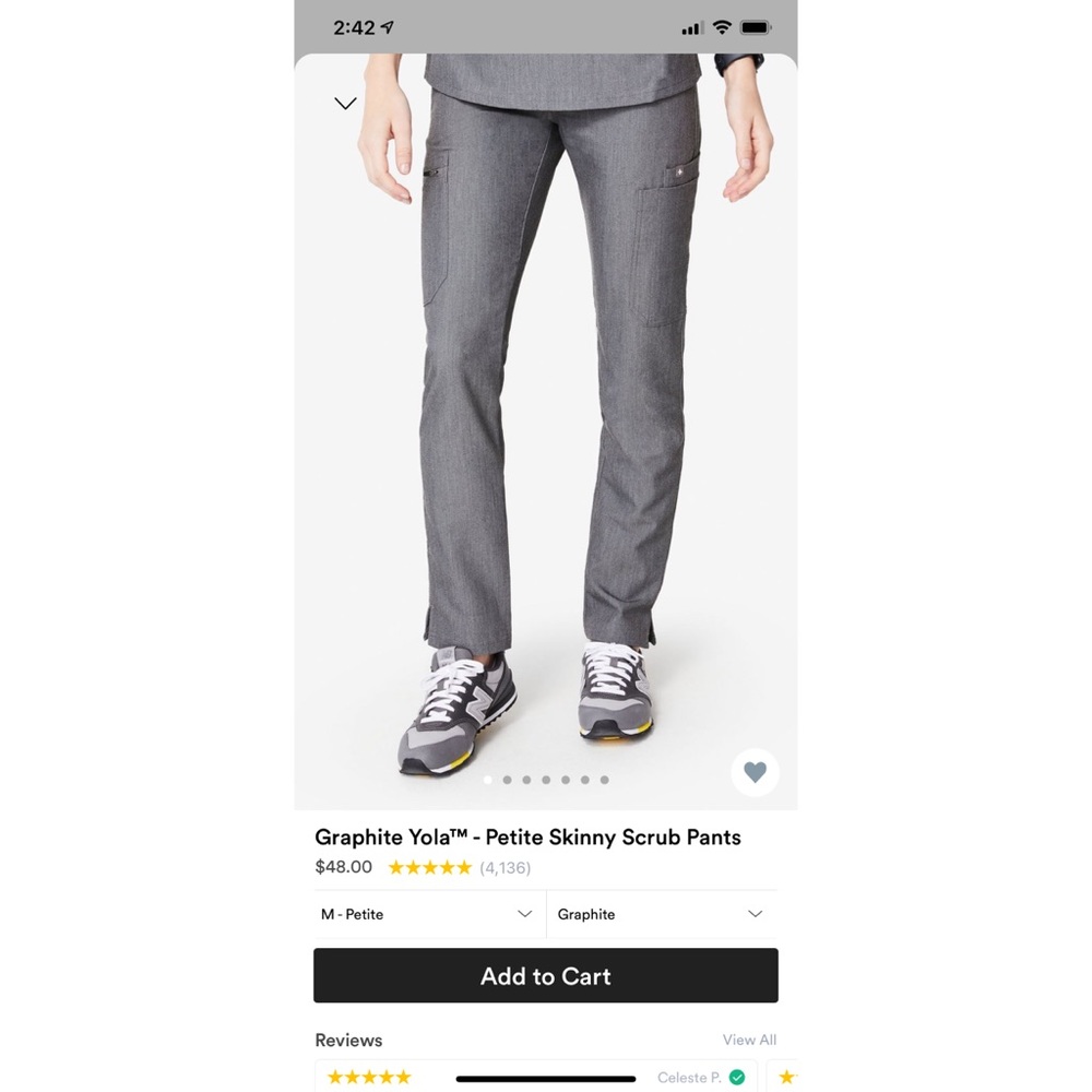 Figs Yola Graphite scrub pants